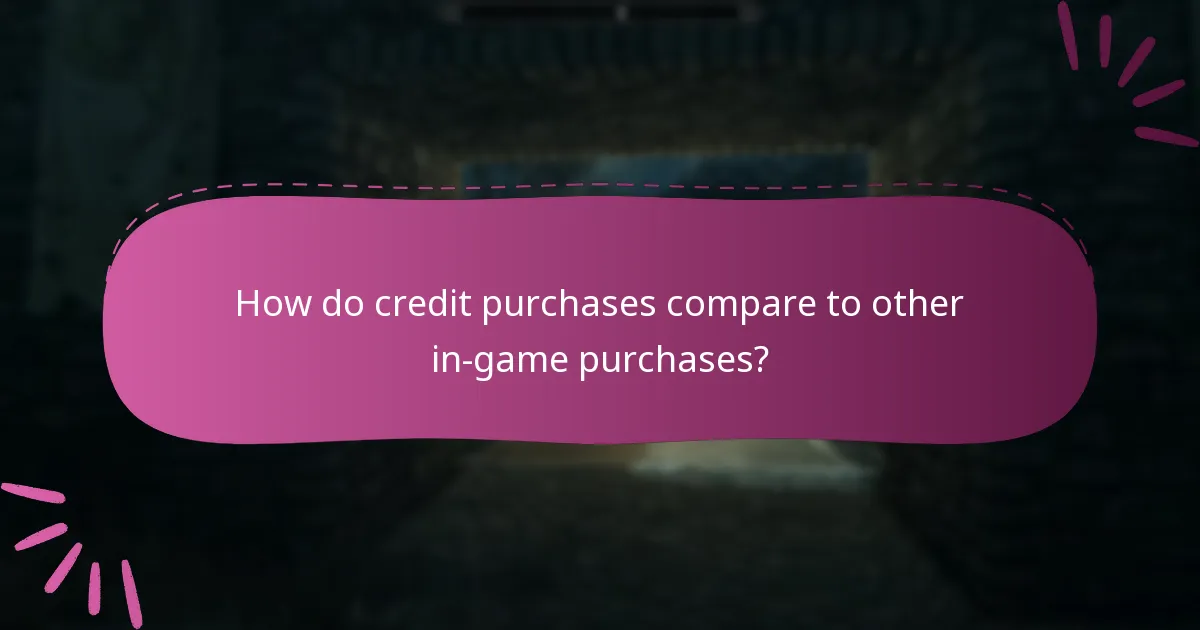 How do credit purchases compare to other in-game purchases?