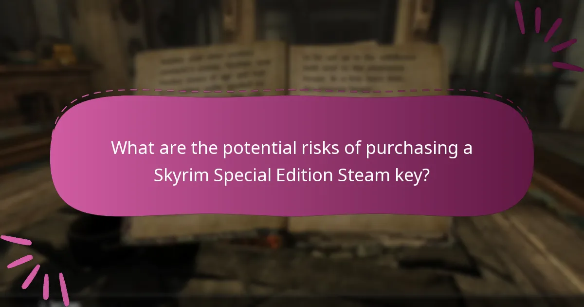 What are the potential risks of purchasing a Skyrim Special Edition Steam key?
