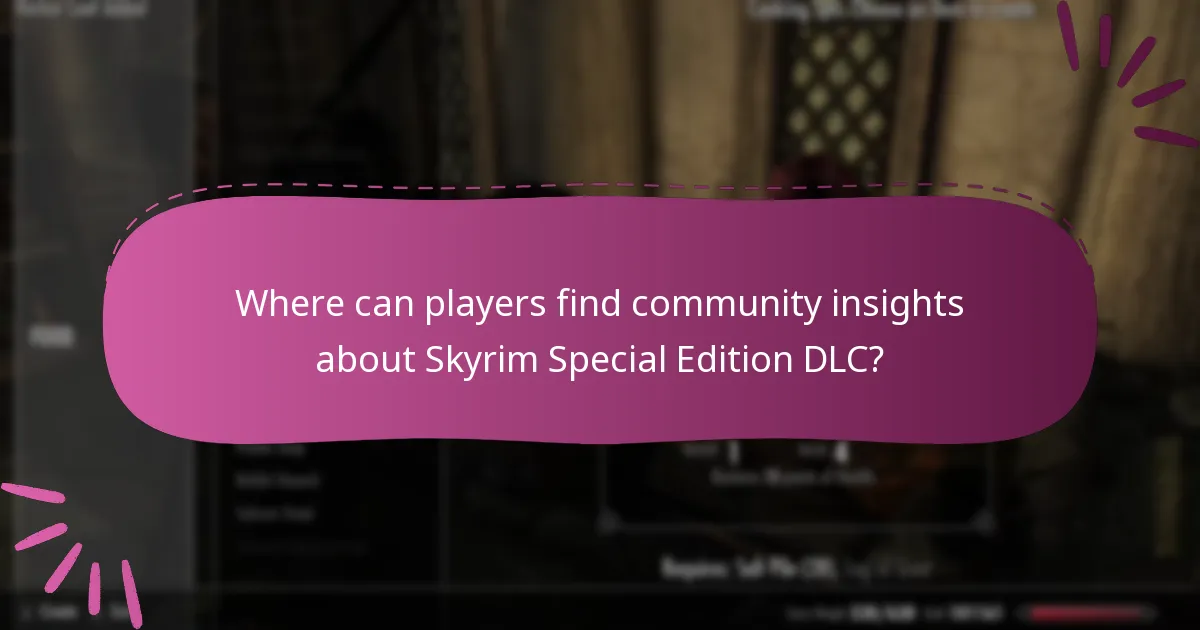 Where can players find community insights about Skyrim Special Edition DLC?